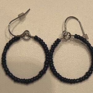 Navy blue beaded earrings